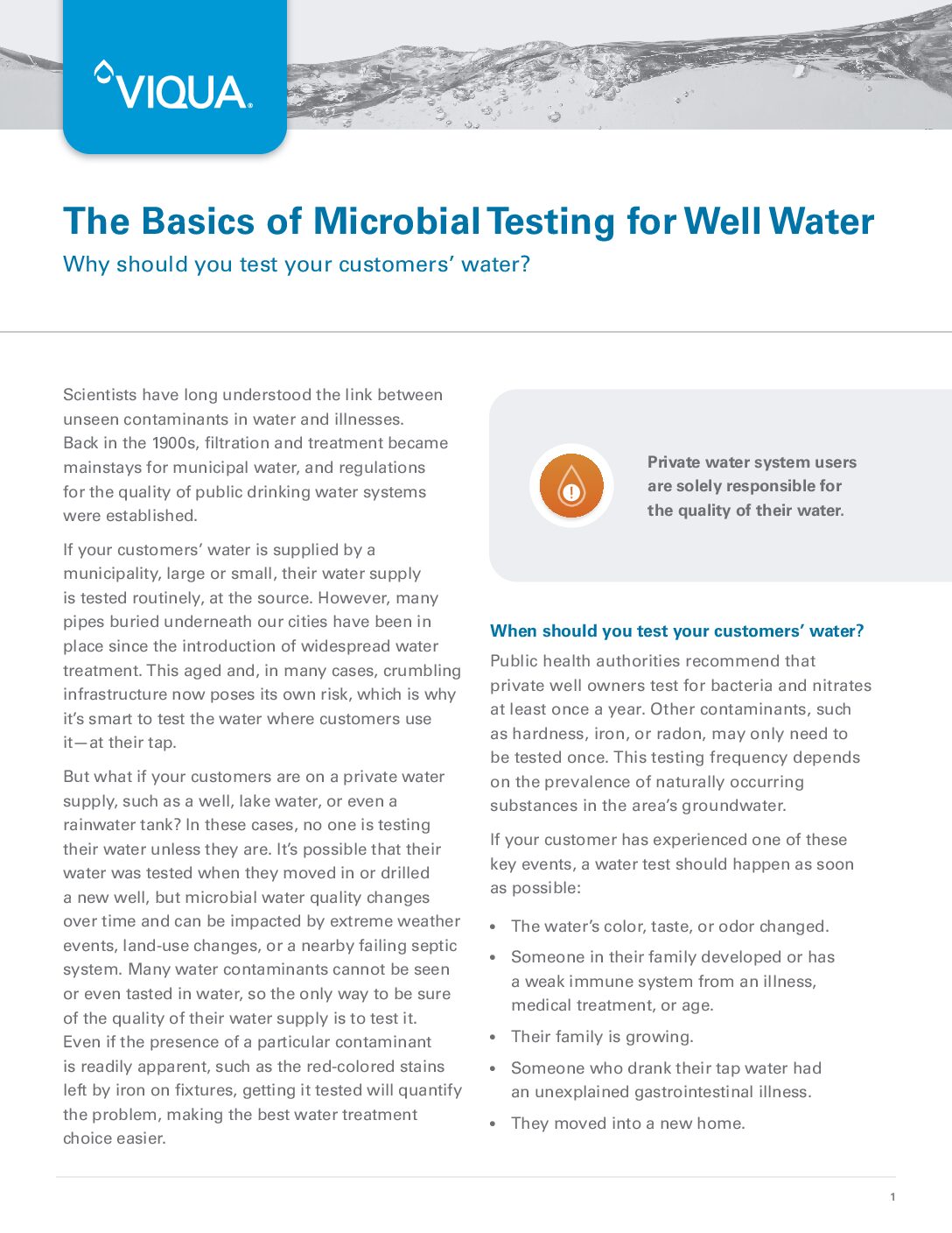 Basics of Microbial Testing for Well Water                               