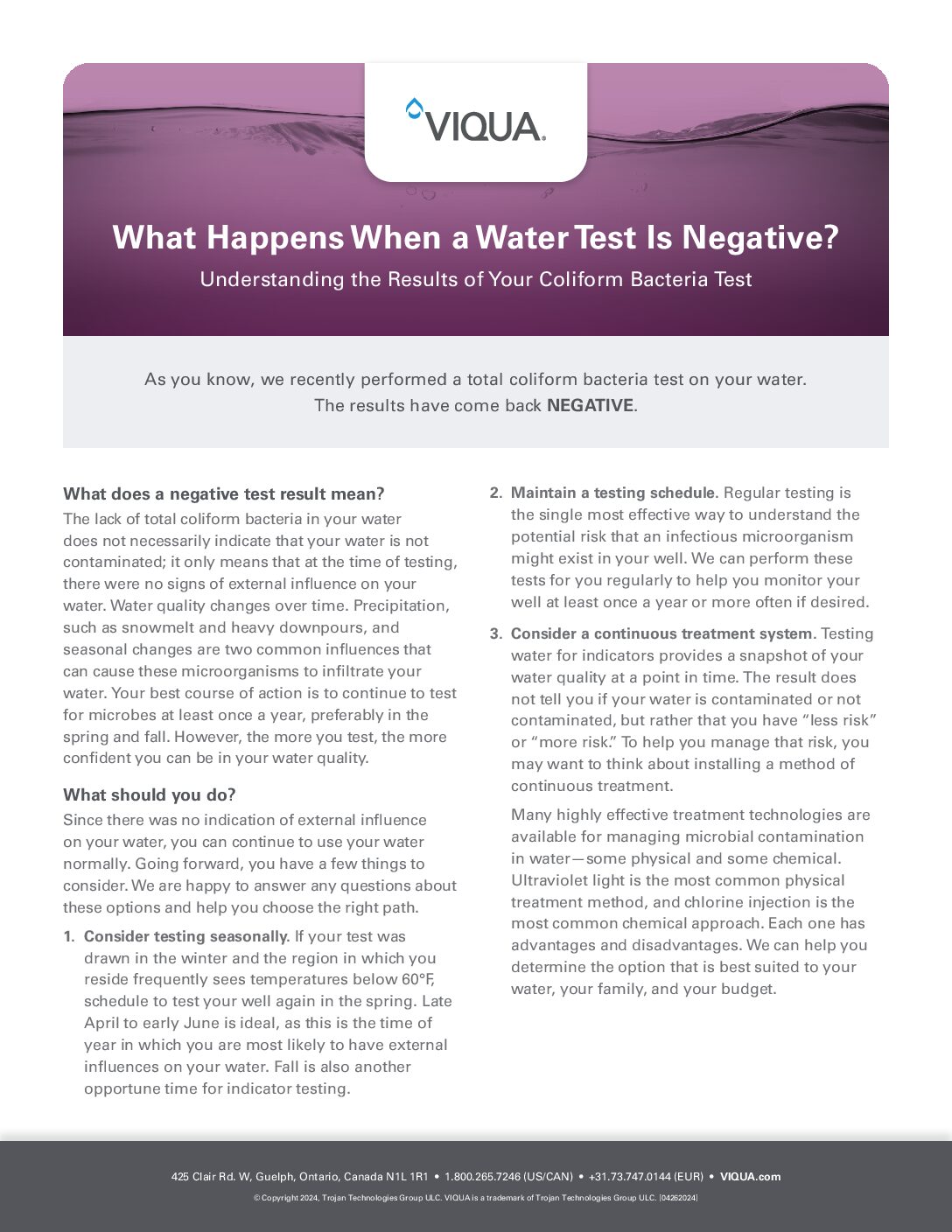 What Happens When a Water Test is Negative?